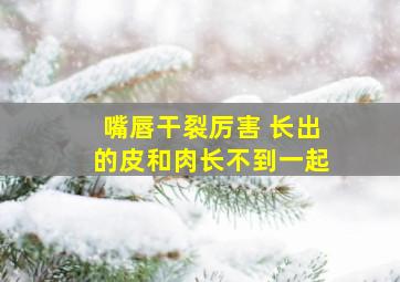 嘴唇干裂厉害 长出的皮和肉长不到一起